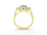 Yellow gold Cushion Cut Moissanite Floral Double Halo Engagement Ring with Prong Setting_51