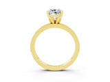 Yellow gold Cushion Cut Moissanite Milgrain Pavé Engagement Ring with Four-Prong Setting_15