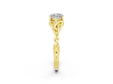 Yellow gold Cushion Cut Moissanite Solitaire Celtic Knot Ring with Four-Prong Setting_14
