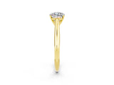 Yellow gold Cushion Cut Moissanite Solitaire Engagement Ring with Cathedral Setting and Four-Prong Mount_14