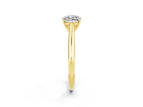 Yellow gold Cushion Cut Moissanite Solitaire Engagement Ring with Cathedral Setting and Four-Prong Mount_21
