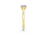 Yellow gold Cushion Cut Moissanite Solitaire Engagement Ring with Cathedral Setting and Four-Prong Mount_38
