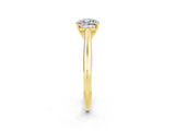 Yellow gold Cushion Cut Moissanite Solitaire Engagement Ring with Cathedral Setting and Four-Prong Mount_86