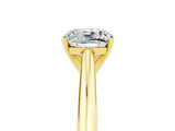 Yellow gold Cushion Cut Moissanite Solitaire Engagement Ring with Cathedral Setting and Four-Prong Mount_89