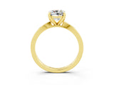 Yellow gold Cushion Cut Moissanite Solitaire Engagement Ring with Classic Band and Four-Prong Setting_27