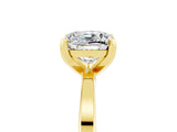 Yellow gold Cushion Cut Moissanite Solitaire Engagement Ring with Classic Band and Four-Prong Setting_29