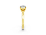 Yellow gold Cushion Cut Moissanite Solitaire Engagement Ring with Round Band and Four-Prong Setting_2