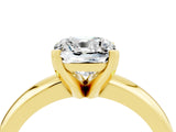 Yellow gold Cushion Cut Moissanite Solitaire Engagement Ring with Round Band and Four-Prong Setting_4