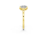 Yellow gold Cushion Cut Moissanite Solitaire Ring with Flower Prong Setting and Classic Band_38