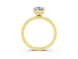 Yellow gold Cushion Cut Moissanite Solitaire Ring with Thin Band and Prong Setting_15