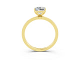 Yellow gold Cushion Cut Moissanite Solitaire Ring with Thin Band and Prong Setting_27