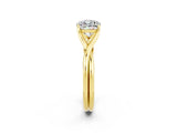 Yellow gold Cushion Cut Moissanite Solitaire Twist Band Prong Setting Ring_38