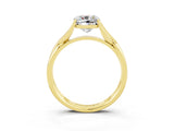 Yellow gold Cushion Cut Moissanite Solitaire Twist Band Prong Setting Ring_39
