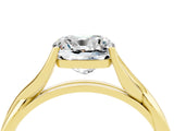 Yellow gold Cushion Cut Moissanite Solitaire Twist Band Prong Setting Ring_40