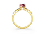Yellow gold Cushion Cut Morganite Cluster Side Stone Solitaire Ring with Prong Setting_27