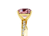 Yellow gold Cushion Cut Morganite Engagement Ring with Side Stone Accents and Four-Prong Setting_32