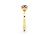 Yellow gold Cushion Cut Morganite Solitaire Engagement Ring with Classic Band and Four-Prong Setting_26