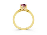 Yellow gold Cushion Cut Morganite Solitaire Engagement Ring with Classic Band and Four-Prong Setting_27