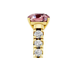Yellow gold Cushion Cut Morganite Solitaire Ring with Cathedral Setting and Pavé Band_5
