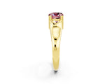 Yellow gold Cushion Cut Morganite Solitaire Ring with Wide Band and Prong Setting_2
