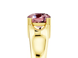 Yellow gold Cushion Cut Morganite Solitaire Ring with Wide Band and Prong Setting_5