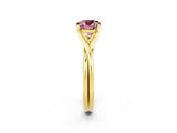 Yellow gold Cushion Cut Morganite Solitaire Twist Band Prong Setting Ring_26