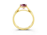 Yellow gold Cushion Cut Morganite Solitaire Twist Band Prong Setting Ring_27