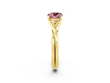 Yellow gold Cushion Cut Morganite Solitaire Twist Band Prong Setting Ring_34