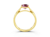 Yellow gold Cushion Cut Morganite Solitaire Twist Band Prong Setting Ring_35