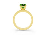 Yellow gold Cushion Cut Peridot Milgrain Pavé Engagement Ring with Four-Prong Setting_15