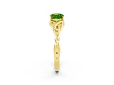 Yellow gold Cushion Cut Peridot Solitaire Celtic Knot Ring with Four-Prong Setting_14