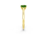 Yellow gold Cushion Cut Peridot Solitaire Engagement Ring with Cathedral Setting and Four-Prong Mount_26