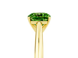 Yellow gold Cushion Cut Peridot Solitaire Engagement Ring with Cathedral Setting and Four-Prong Mount_29