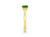 Yellow gold Cushion Cut Peridot Solitaire Engagement Ring with Cathedral Setting and Four-Prong Mount_32