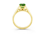 Yellow gold Cushion Cut Peridot Solitaire Engagement Ring with Cathedral Setting and Four-Prong Mount_33