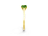 Yellow gold Cushion Cut Peridot Solitaire Engagement Ring with Cathedral Setting and Four-Prong Mount_68