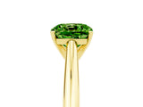 Yellow gold Cushion Cut Peridot Solitaire Engagement Ring with Cathedral Setting and Four-Prong Mount_71