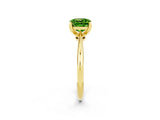 Yellow gold Cushion Cut Peridot Solitaire Engagement Ring with Classic Band and Four-Prong Setting_26