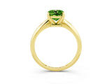 Yellow gold Cushion Cut Peridot Solitaire Engagement Ring with Classic Band and Four-Prong Setting_27