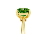 Yellow gold Cushion Cut Peridot Solitaire Engagement Ring with Classic Band and Four-Prong Setting_29