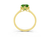 Yellow gold Cushion Cut Peridot Solitaire Ring with Flower Prong Setting and Classic Band_39