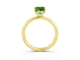 Yellow gold Cushion Cut Peridot Solitaire Ring with Thin Band and Four-Prong Setting_3