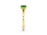 Yellow gold Cushion Cut Peridot Solitaire Ring with Thin Band and Prong Setting_14