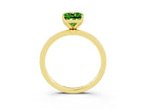 Yellow gold Cushion Cut Peridot Solitaire Ring with Thin Band and Prong Setting_15