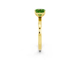Yellow gold Cushion Cut Peridot Solitaire Ring with Thin Band and Prong Setting_26