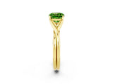 Yellow gold Cushion Cut Peridot Solitaire Twist Band Prong Setting Ring_50
