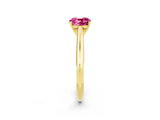 Yellow gold Cushion Cut Pink Sapphire Solitaire Engagement Ring with Cathedral Setting and Four-Prong Mount_26
