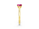 Yellow gold Cushion Cut Pink Sapphire Solitaire Engagement Ring with Cathedral Setting and Four-Prong Mount_32