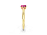 Yellow gold Cushion Cut Pink Sapphire Solitaire Engagement Ring with Cathedral Setting and Four-Prong Mount_68