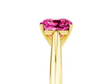 Yellow gold Cushion Cut Pink Sapphire Solitaire Engagement Ring with Cathedral Setting and Four-Prong Mount_71